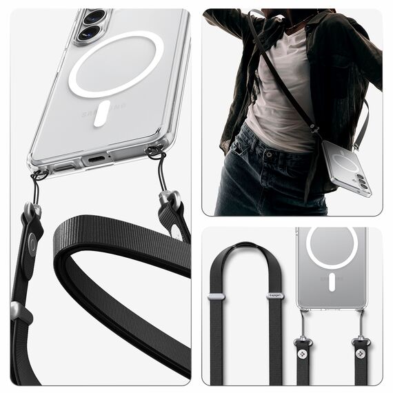 Spigen Ultra Hybrid Mag MagSafe Case for Samsung Galaxy S26 - Clear and White