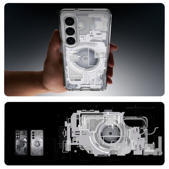 Spigen Ultra Hybrid Mag MagSafe Case for Samsung Galaxy S26 Zero One - Clear and White