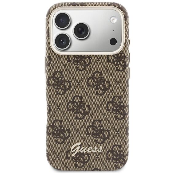 Guess 4G Script MagSafe Case for iPhone 17 Pro - Brown