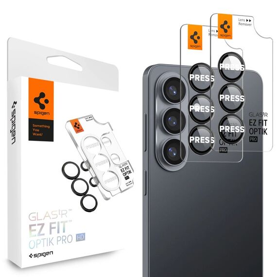 Spigen Glas.Tr Ez Fit Optik Pro HD Camera Cover 2-pack for Samsung Galaxy S26+ - Black