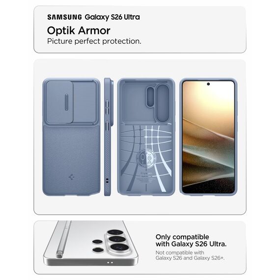 Spigen Optik Armor Case for Samsung Galaxy S26 Ultra - Blue