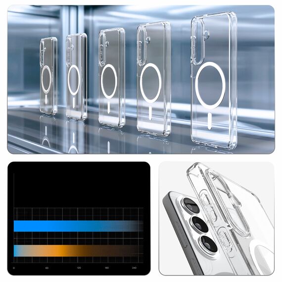 Spigen Ultra Hybrid Mag MagSafe Case for Samsung Galaxy S26+ - Clear and White