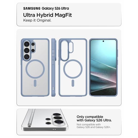 Spigen Ultra Hybrid Mag MagSafe Case for Samsung Galaxy S26 Ultra - Clear Blue
