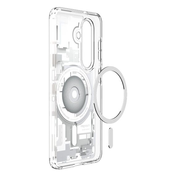 Spigen Ultra Hybrid Mag MagSafe Case for Samsung Galaxy S26+ Zero One - Clear and White