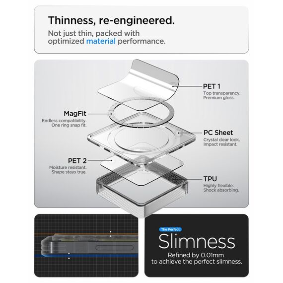 Spigen Ultra Hybrid Mag MagSafe Case for Samsung Galaxy S26+ Zero One - Clear and White