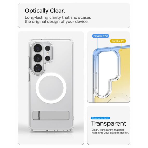 Spigen Ultra Hybrid S Mag MagSafe Case for Samsung Galaxy S26 Ultra - Clear and White