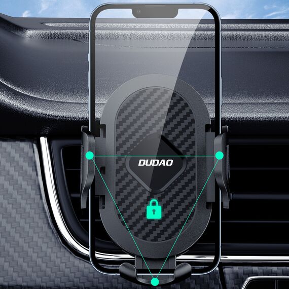 Dudao F2+ smartphone holder for the air vent with clamp - black | Techbox