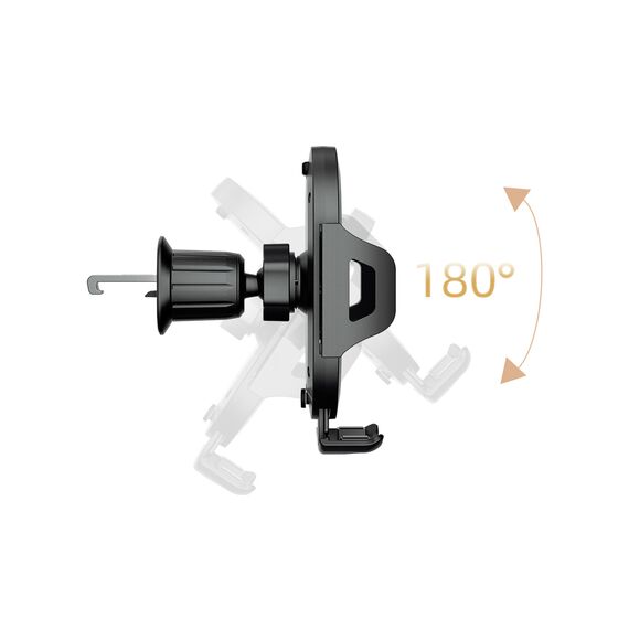 Dudao F2+ smartphone holder for the air vent with clamp - black | Techbox