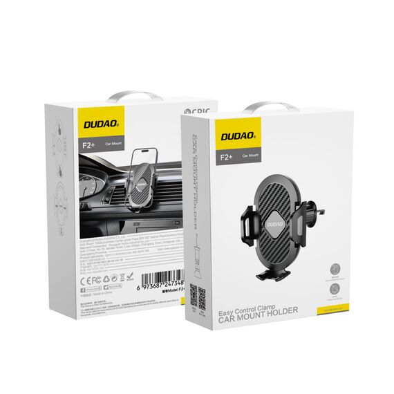 Dudao F2+ smartphone holder for the air vent with clamp - black | Techbox