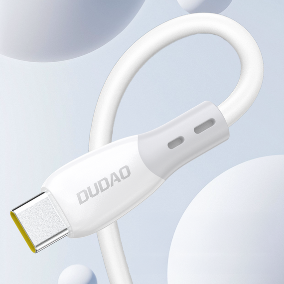 Dudao L25SC 60W USB-C - USB-C Cable with Soft Silicone Braid 2m - White | Techbox