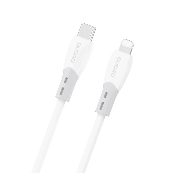 Dudao L25SX 30W USB-C - Lightning Cable with Soft Silicone Braid 2m - White - Cables & Adapters - Cables & Accessories - Techbox