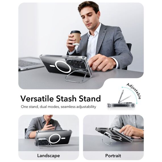 ESR Classic Hybrid Kickstand MagSafe Case for Samsung Galaxy S26 - Transparent