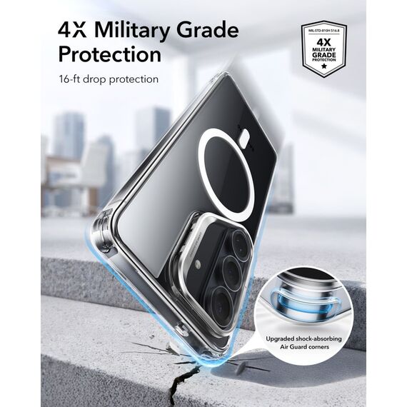 ESR Classic Hybrid Kickstand MagSafe Case for Samsung Galaxy S26 - Transparent