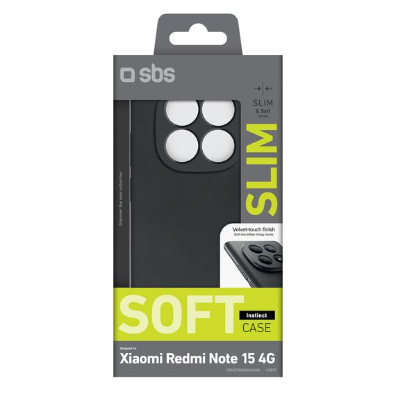 SBS Instinct Case for Xiaomi Redmi Note 15 4G - Black | Techbox