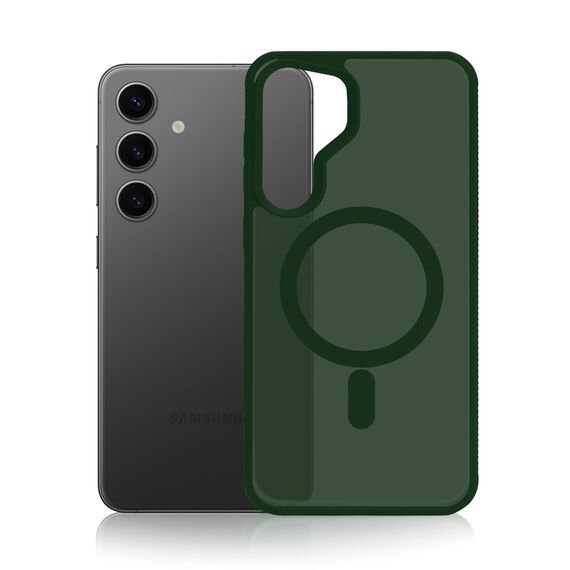 3mk Smoke MagCase for Samsung Galaxy S25 - Green-Translucent