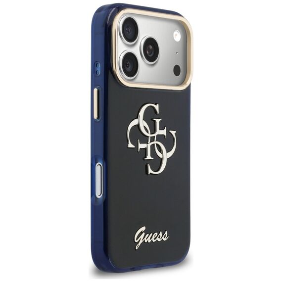 Guess IML 4G Script Metal case for iPhone 17 Pro Max - blue