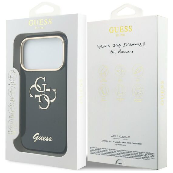 Guess IML 4G Script Metal case for iPhone 17 Pro Max - blue