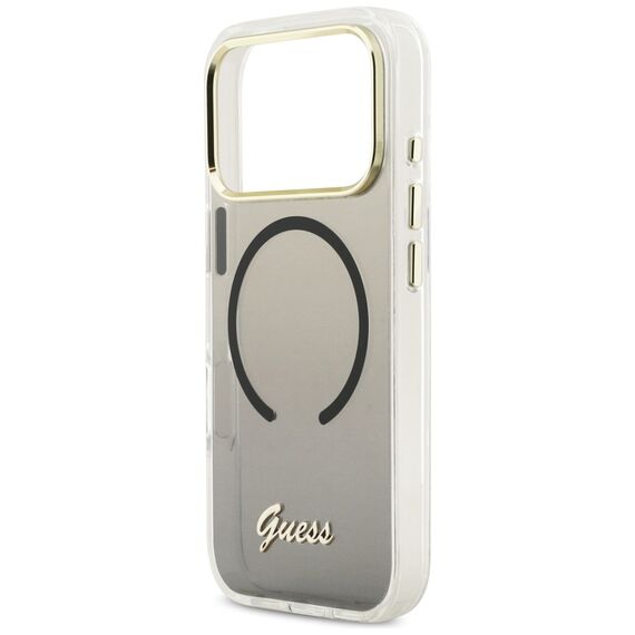 Guess IML Gradient Script Metal MagSafe Case for iPhone 17 Pro Max - Black