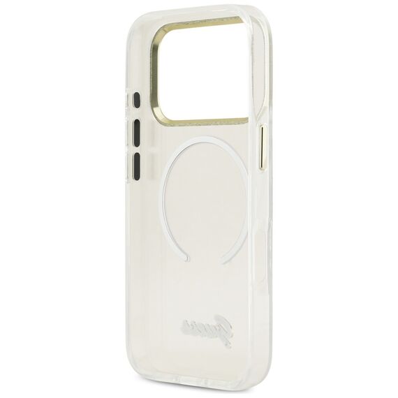 Guess IML Gradient Script Metal MagSafe Case for iPhone 17 Pro Max - White
