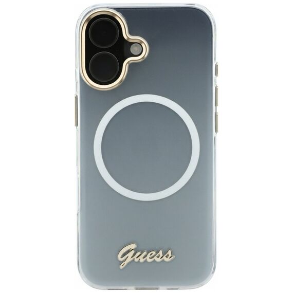 Guess IML Gradient Script Metal MagSafe Case for iPhone 17 - White