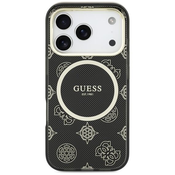 Guess IML Peony Dot MagSafe Case for iPhone 17 Pro - Black