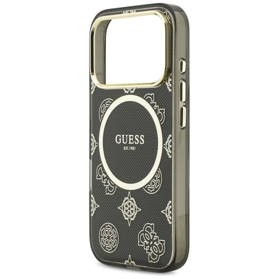 Guess IML Peony Dot MagSafe Case for iPhone 17 Pro - Black