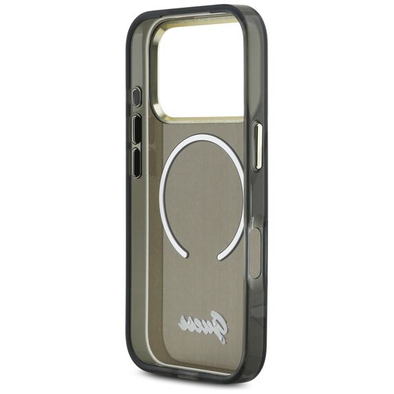 Guess IML Script Metal MagSafe Case for iPhone 17 Pro Max - Black