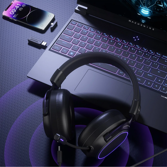 Machenike GX30PRO Wireless Over-Ear Gaming Headphones - Black - Headsets - Speakers & Headphones - Techbox