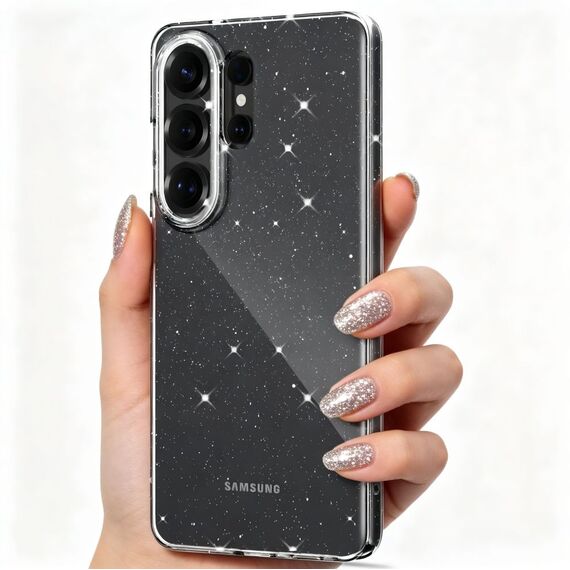 Tech-Protect FlexAir Case for Samsung Galaxy S26 Ultra - Clear and Glitter