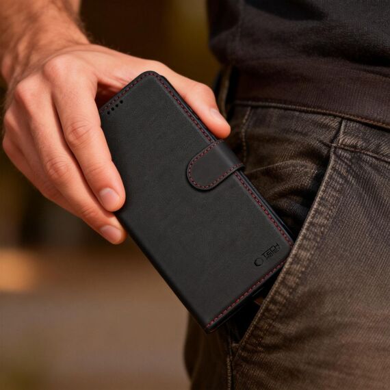 Tech-Protect Wallet Case for Samsung Galaxy S26 - Black and Red | Techbox