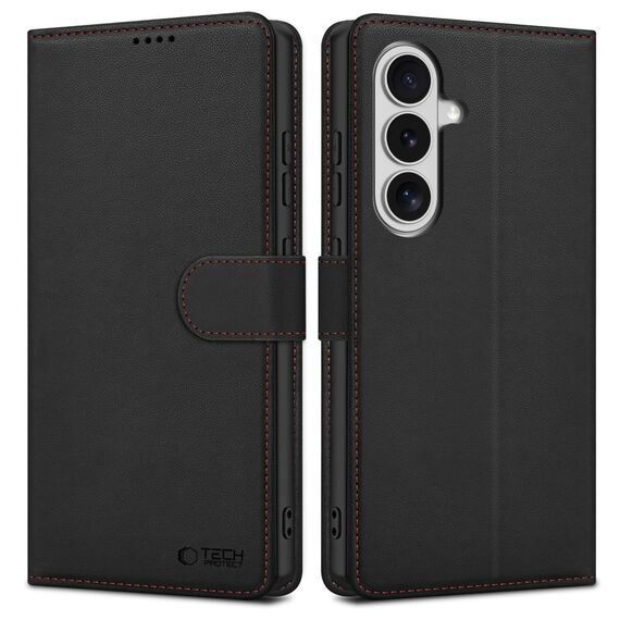 Tech-Protect Wallet Case for Samsung Galaxy S26 - Black and Red | Techbox