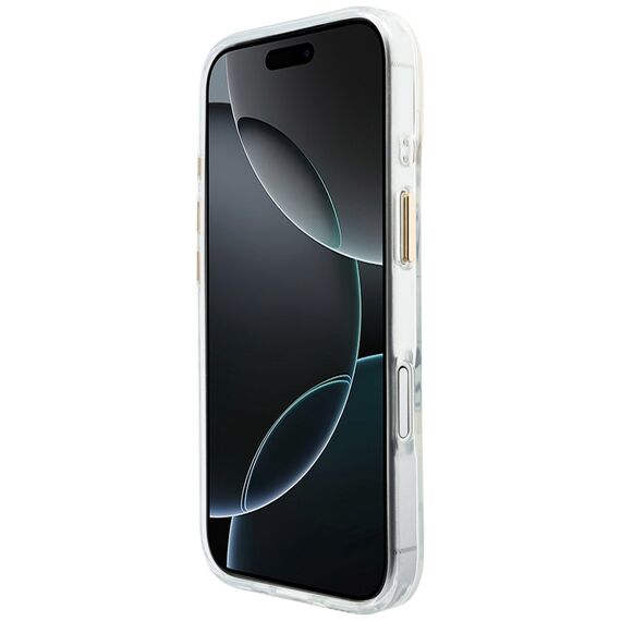 Guess IML Script Metal MagSafe Case for iPhone 17 - Transparent