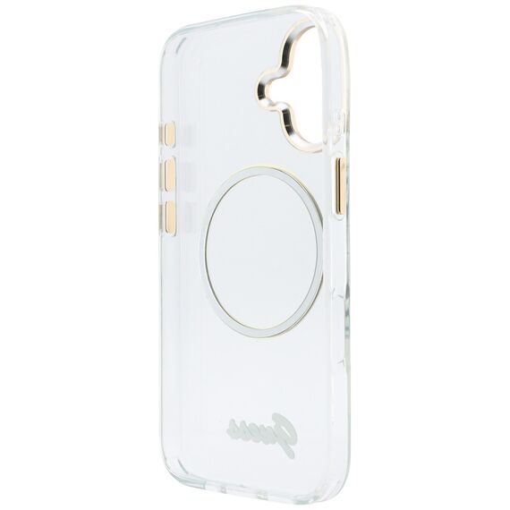 Guess IML Script Metal MagSafe Case for iPhone 17 - Transparent