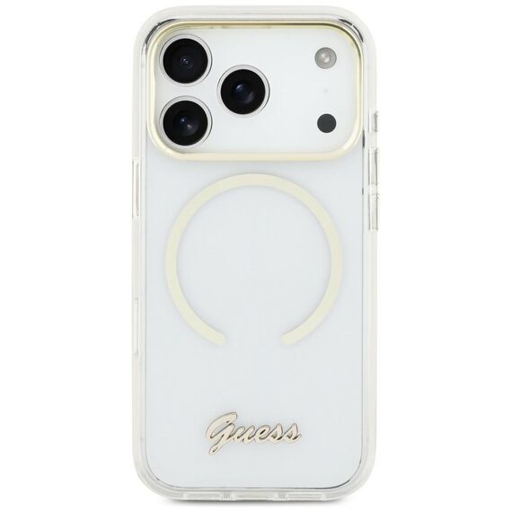 Guess IML Script Metal MagSafe Case for iPhone Air - Clear
