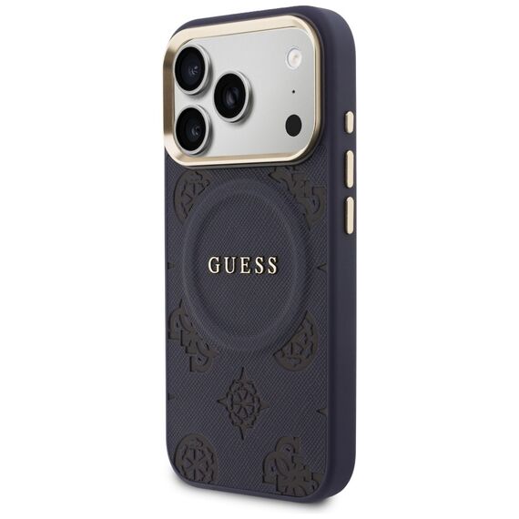 Guess Peony Hot Stamp MagSafe Case for iPhone 17 Pro - Blue