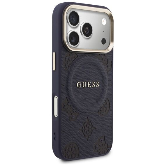 Guess Peony Hot Stamp MagSafe Case for iPhone 17 Pro - Blue