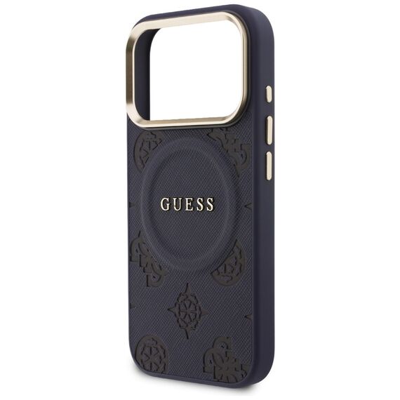 Guess Peony Hot Stamp MagSafe Case for iPhone 17 Pro - Blue