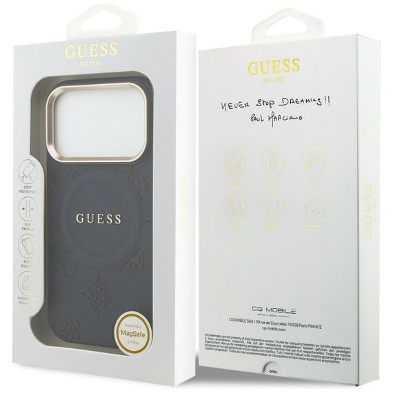 Guess Peony Hot Stamp MagSafe Case for iPhone 17 Pro - Blue