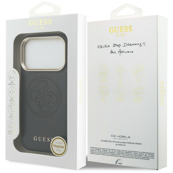 Guess Perforated 4G MagSafe case for iPhone 17 Pro Max - black