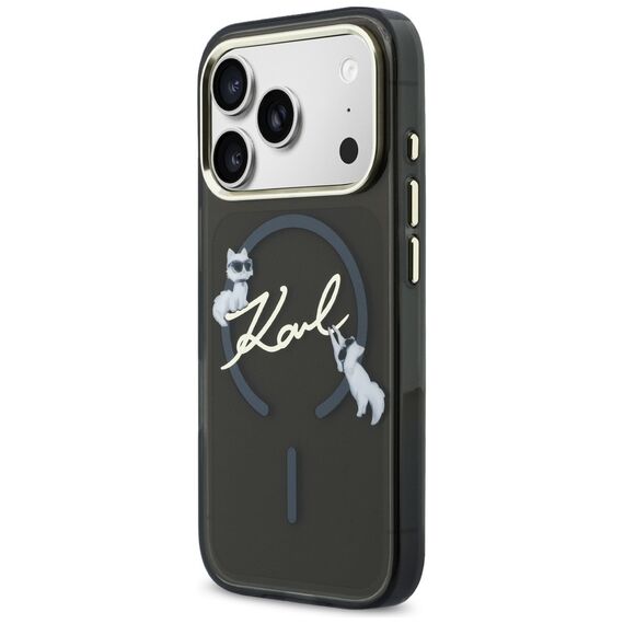 Karl Lagerfeld IML Choupettes Karl Script Logo MagSafe Case for iPhone 17 Pro - Black