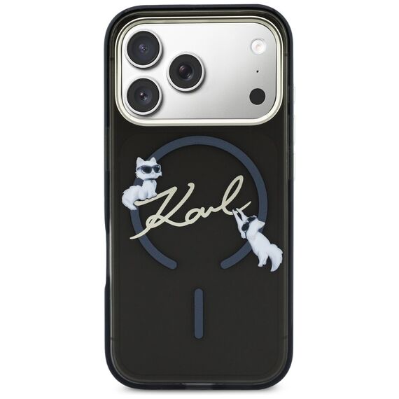 Karl Lagerfeld IML Choupettes Karl Script Logo MagSafe Case for iPhone 17 Pro - Black