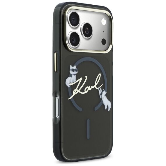 Karl Lagerfeld IML Choupettes Karl Script Logo MagSafe Case for iPhone 17 Pro - Black