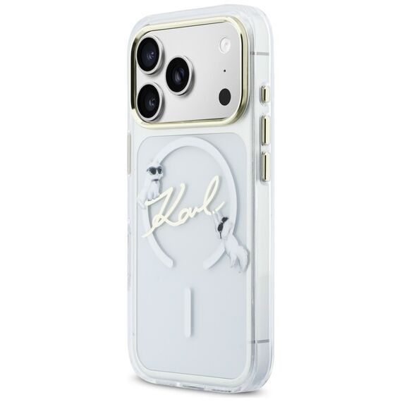 Karl Lagerfeld IML Choupettes Karl Script Logo MagSafe Case for iPhone 17 Pro - Clear
