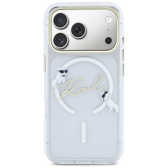 Karl Lagerfeld IML Choupettes Karl Script Logo MagSafe Case for iPhone 17 Pro - Clear