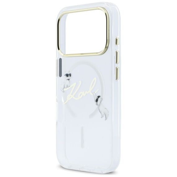 Karl Lagerfeld IML Choupettes Karl Script Logo MagSafe Case for iPhone 17 Pro Max - Clear