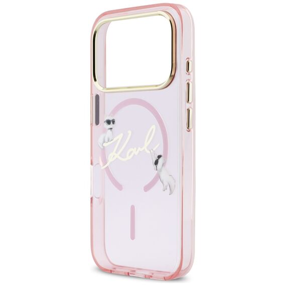 Karl Lagerfeld IML Choupettes Karl Script Logo MagSafe Case for iPhone 17 Pro Max - Pink