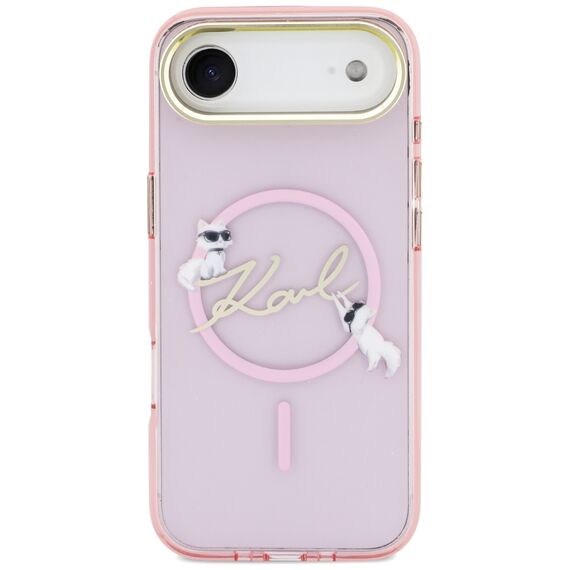 Karl Lagerfeld IML Choupettes Karl Script Logo MagSafe iPhone Air Case - Pink
