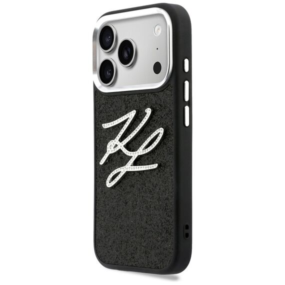 Karl Lagerfeld IML Glitter KL Diamond Logo Case for iPhone 17 Pro - Black