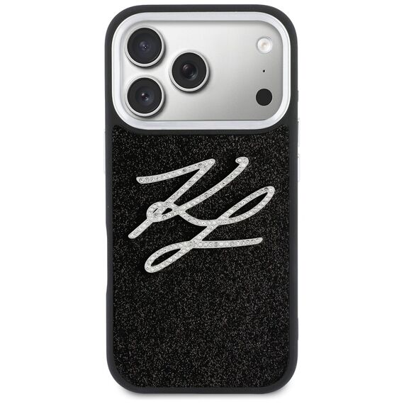 Karl Lagerfeld IML Glitter KL Diamond Logo Case for iPhone 17 Pro - Black