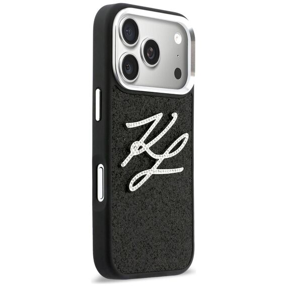 Karl Lagerfeld IML Glitter KL Diamond Logo Case for iPhone 17 Pro - Black